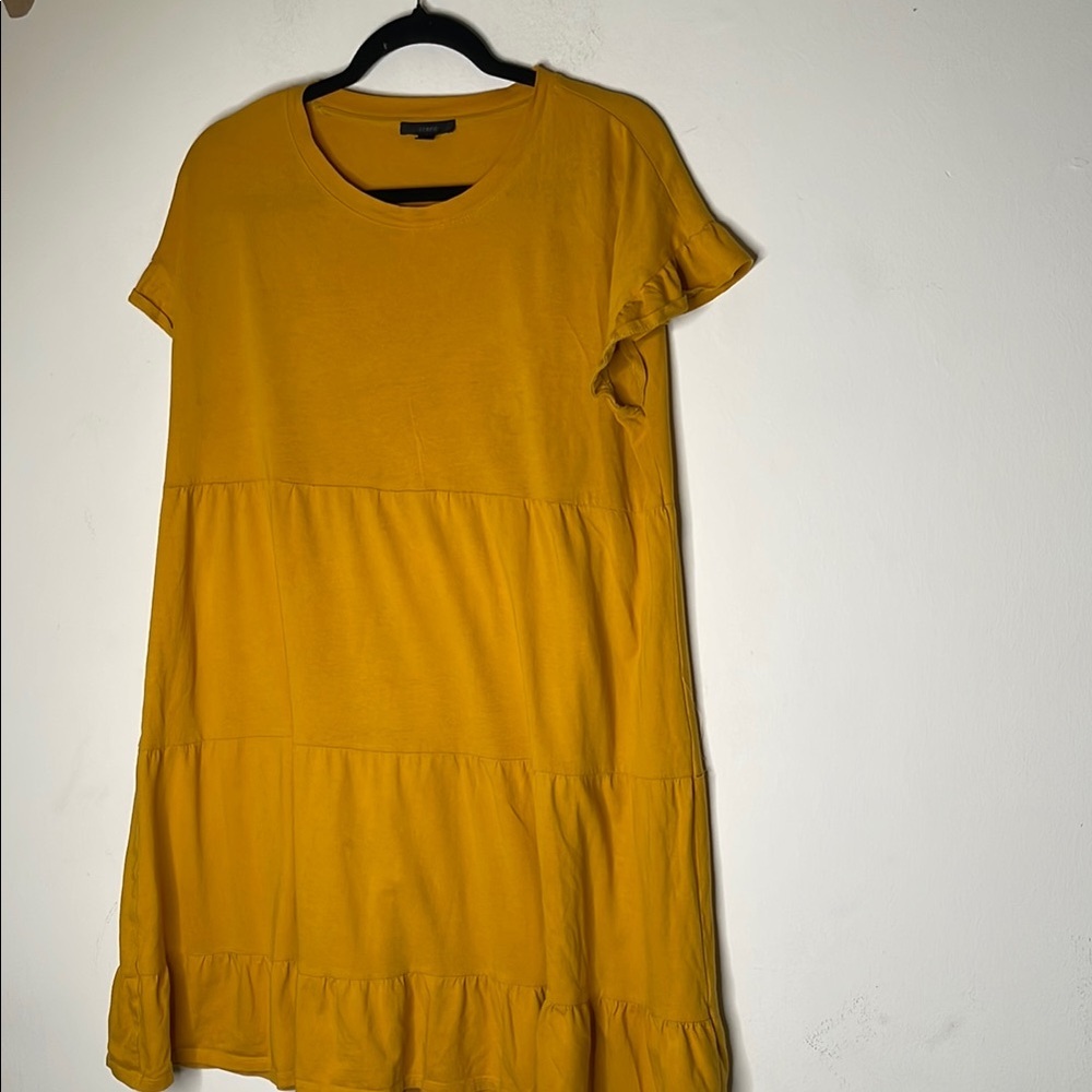 J. Crew Yellow Tiered Flutter Sleeve Sundress​